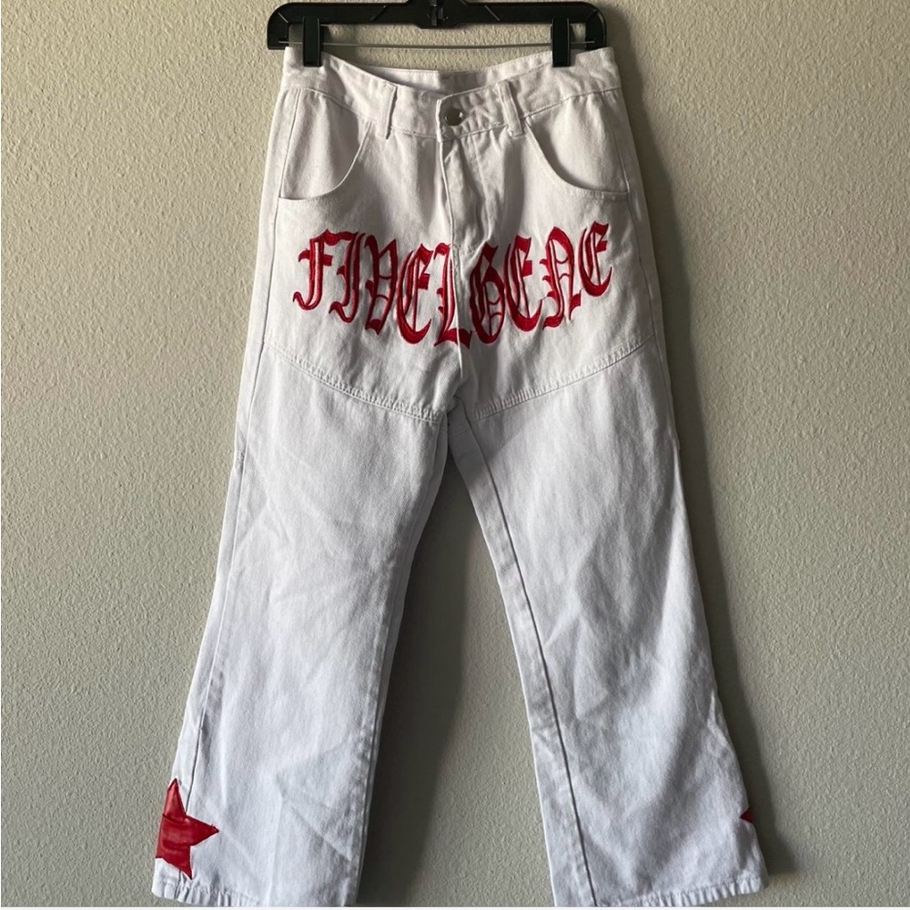 Aelfric Eden White Pants with Red Graphic